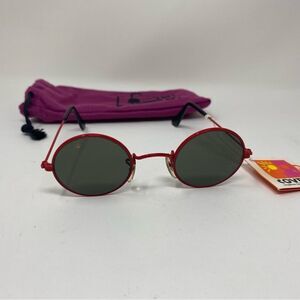 COVERS BY BAUSCH & LOMB KIDS YOUTH VINTAGE 80s 90s RED GREEN ROUND METAL &953